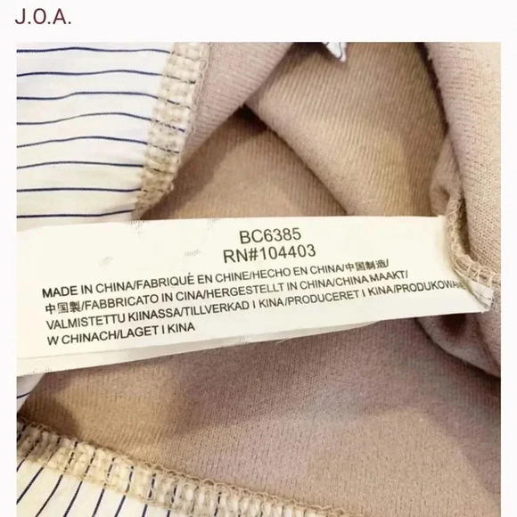 JOA Dress Tan Layered Sweater Long Sleeve Shirt Shift Oxford Collar Size Medium - Picture 6 of 6